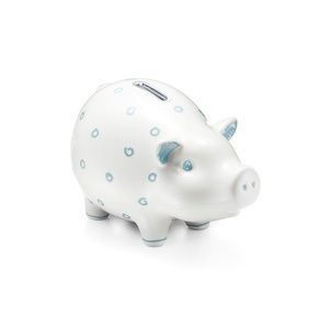 Tiffany & Co. Dot Piggy Bank in Earthenware with blue Accents